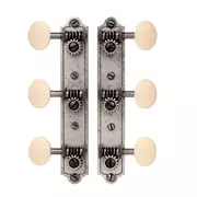 Tuners de restauration Golden Age pour guitare à tête pleine avec extrémité cloche, nickel relique