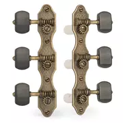Tuners à la guitare classique Golden Age, laiton relique avec boutons en ébène
