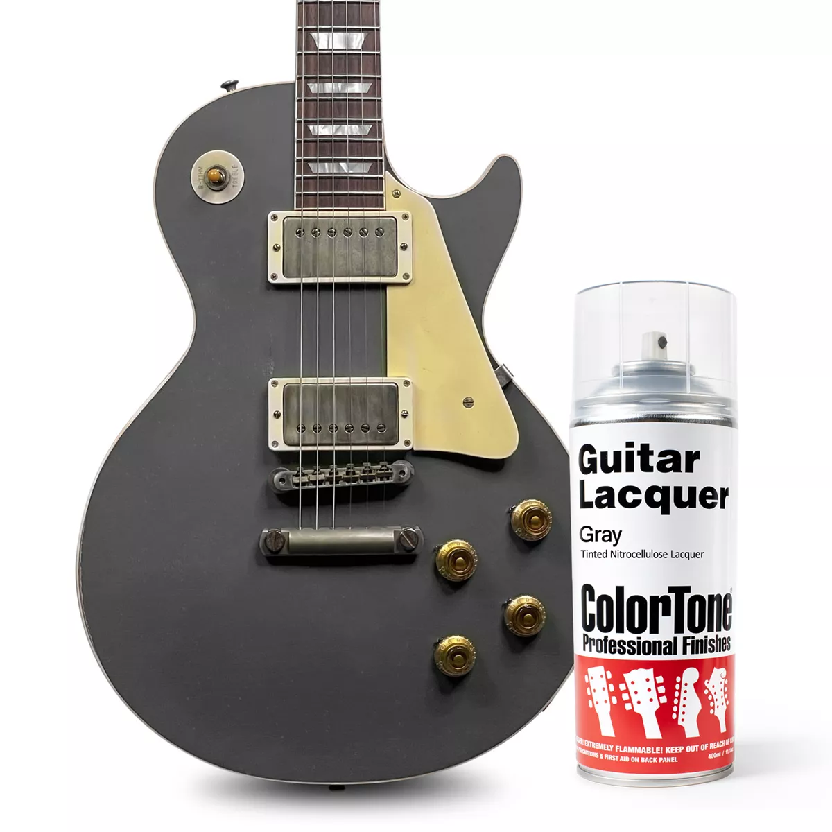 Laque ColorTone en aérosol pour guitares, Gris Laque ColorTone en aérosol pour guitares, Gris