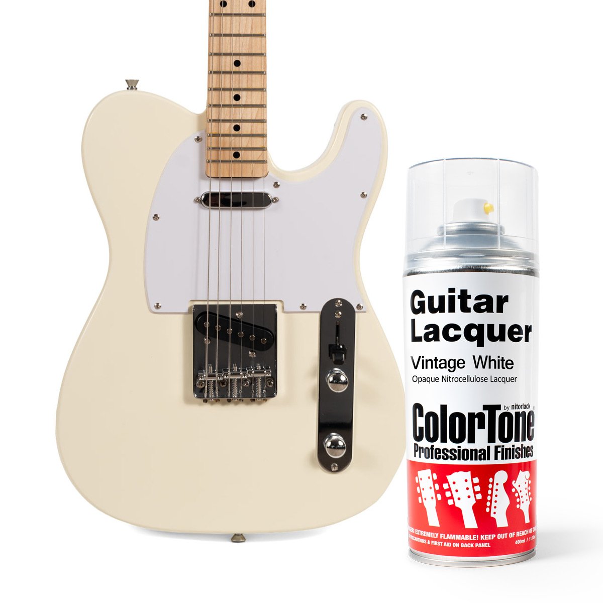 Laque ColorTone en aérosol pour guitares, Vintage White