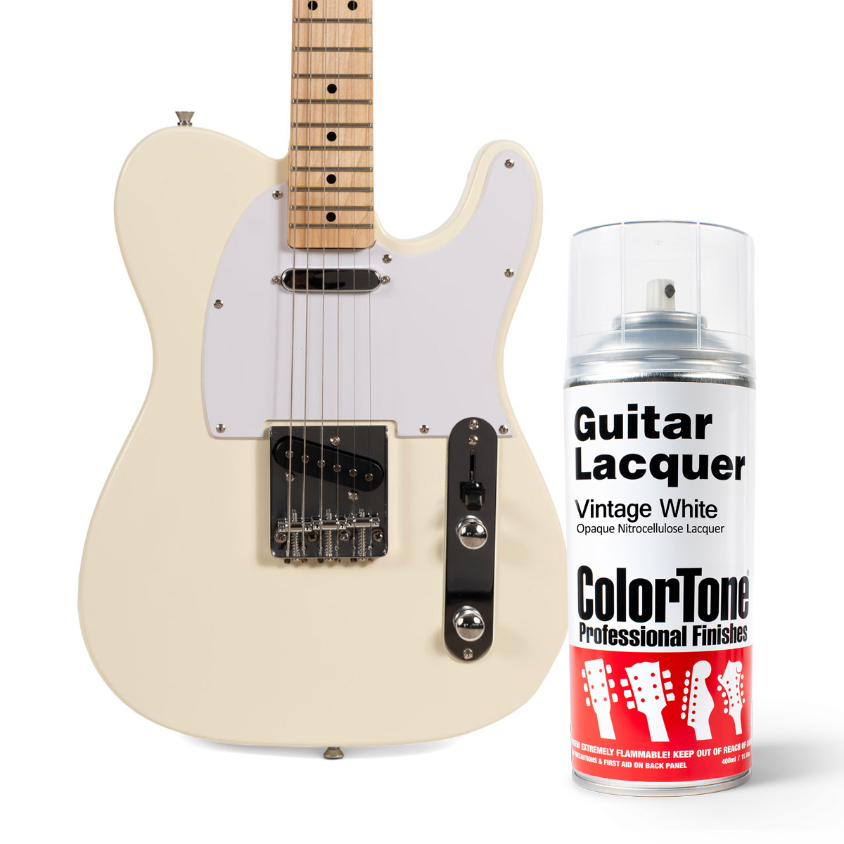 Laque ColorTone en aérosol pour guitares, Vintage White