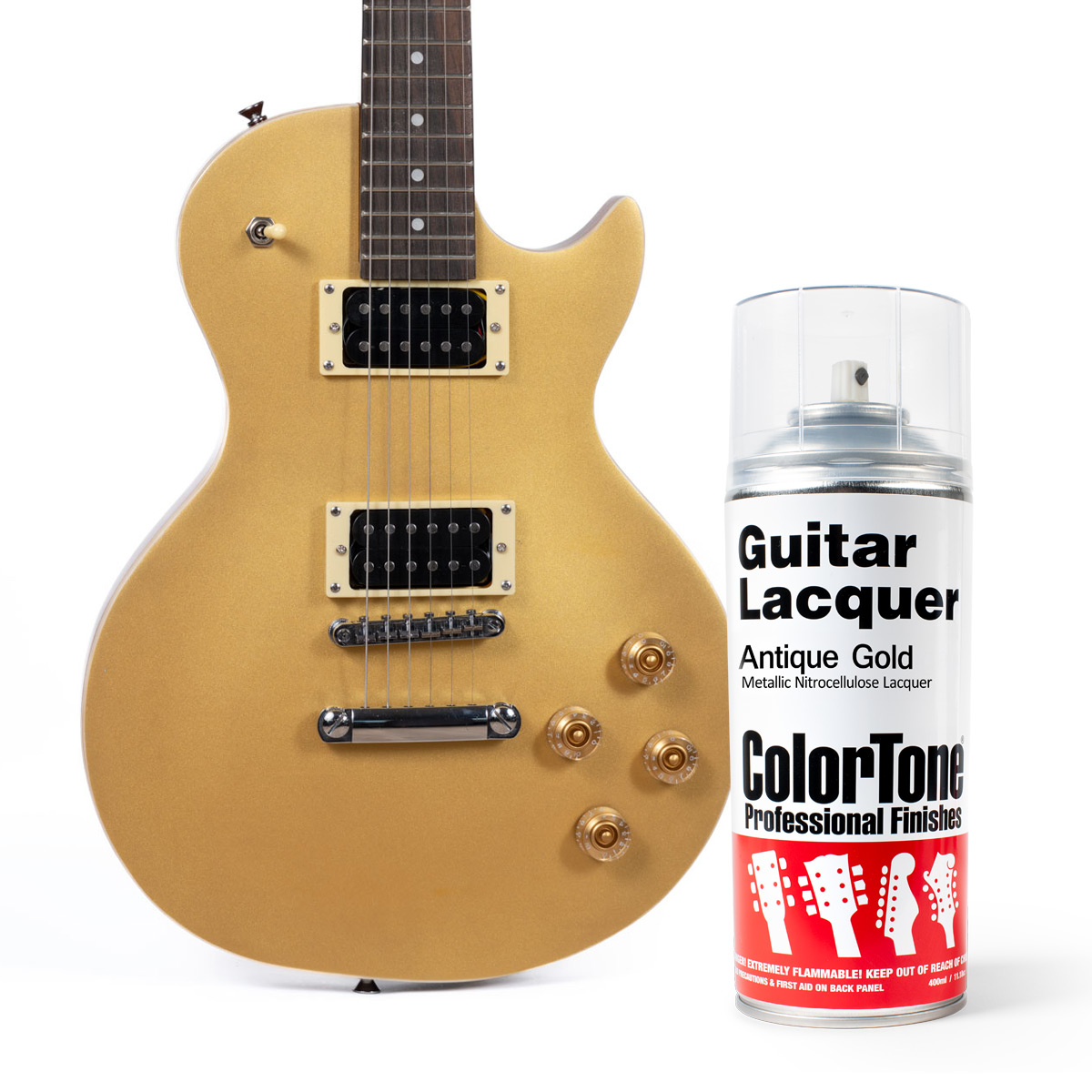 Laque ColorTone en aérosol pour guitares, Antique Gold