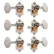Tuners de guitare Waverly avec boutons en grains de beurre pour têtes de seigle fendues, nickel, 3L/3R
