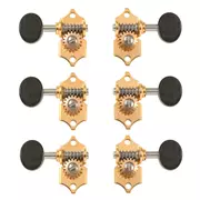 Tuniques à guitare Waverly avec boutons en ébène pour têtes de cheville pleines, or, 3L/3R