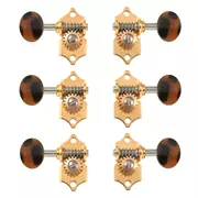 Tuniques à guitare Waverly avec boutons Tortoise foncée pour têtes de cheville pleines, dorées, 3L/3R