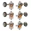 Tuners de guitare Waverly avec boutons en perles noires pour têtes d’index fendues, nickel, 3L/3R Tuners de guitare Waverly avec boutons en perles noires pour têtes d’index fendues, nickel, 3L/3R
