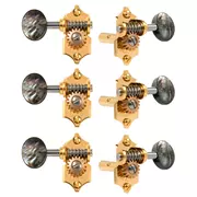 Tuniques à guitare Waverly avec boutons en perle noire pour têtes d’index fendues, dorées, 3L/3R