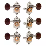 Tuners de guitare Waverly avec boutons en amourette pour têtes de cheville fendues, nickel, 3L/3R