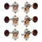 Tuners de guitare Waverly avec boutons en bois de serpent pour têtes de cheville fendues, nickel, 3L/3R Tuners de guitare Waverly avec boutons en bois de serpent pour têtes de cheville fendues, nickel, 3L/3R