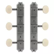 Tuners 3-On-Plate de style vintage Golden Age, nickel relique