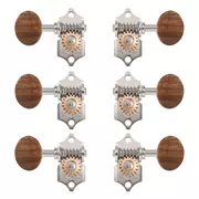 Tuniques à guitare Waverly avec boutons Koa pour têtes de cheville pleines, nickel, 3L/3R