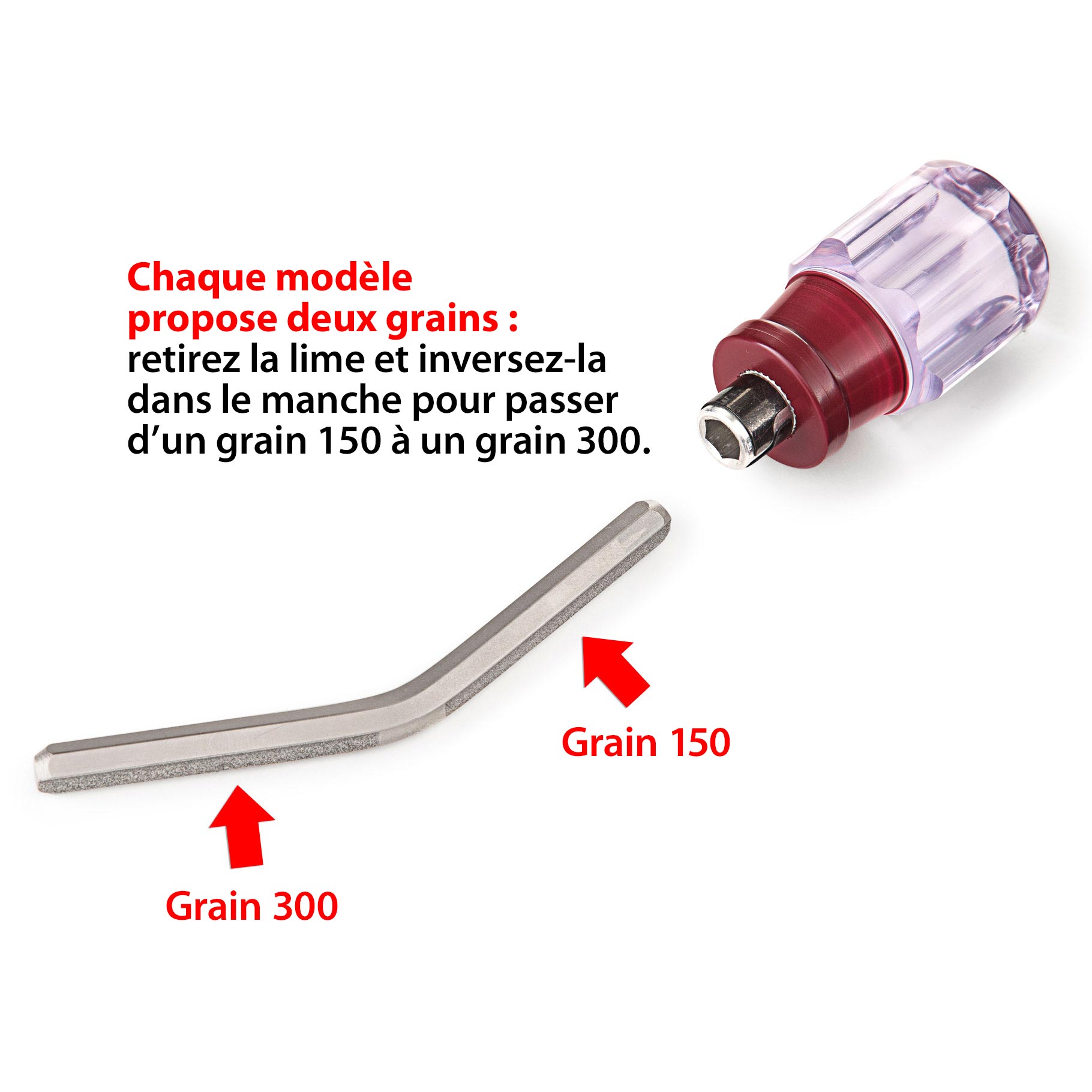 Lime diamantée pour frettes à double grain