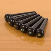 Goupilles de pont Waverly en ébène avec insert Shell, sans rainures avec point d’ormeau, jeu de 6