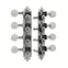 Tuners mandoline type A Waverly avec boutons ivoroïdes, argent satiné Tuners mandoline type A Waverly avec boutons ivoroïdes, argent satiné