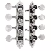 Tuners mandoline type A Waverly avec boutons en perle, argent satiné