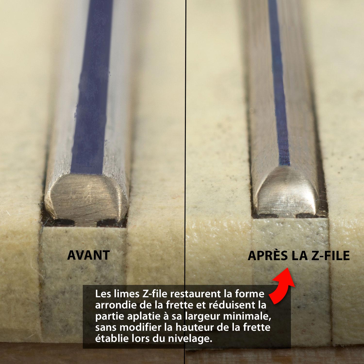 Limes Z-File pour façonnage des frettes StewMac