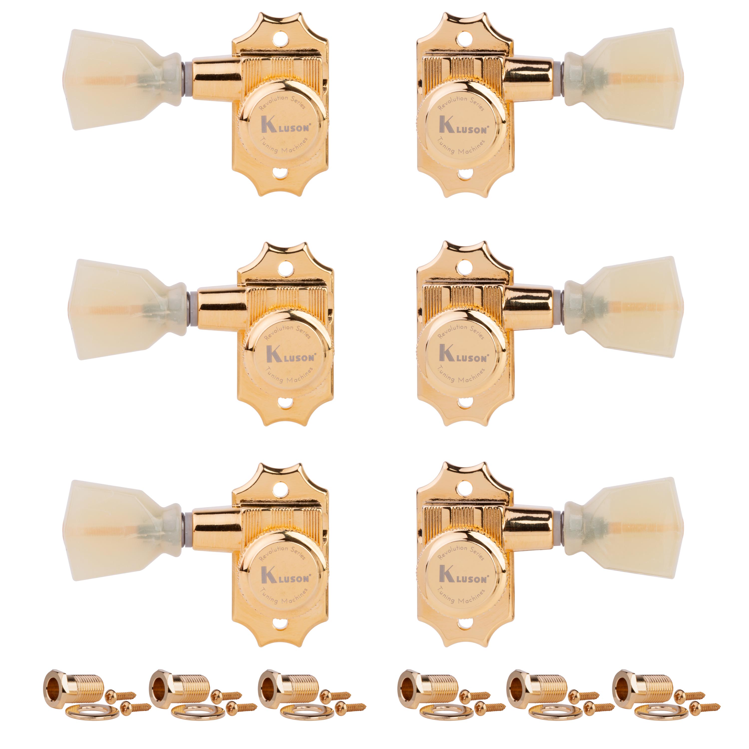 Tuners Kluson 3+3 à verrouillage Revolution série G, dorés