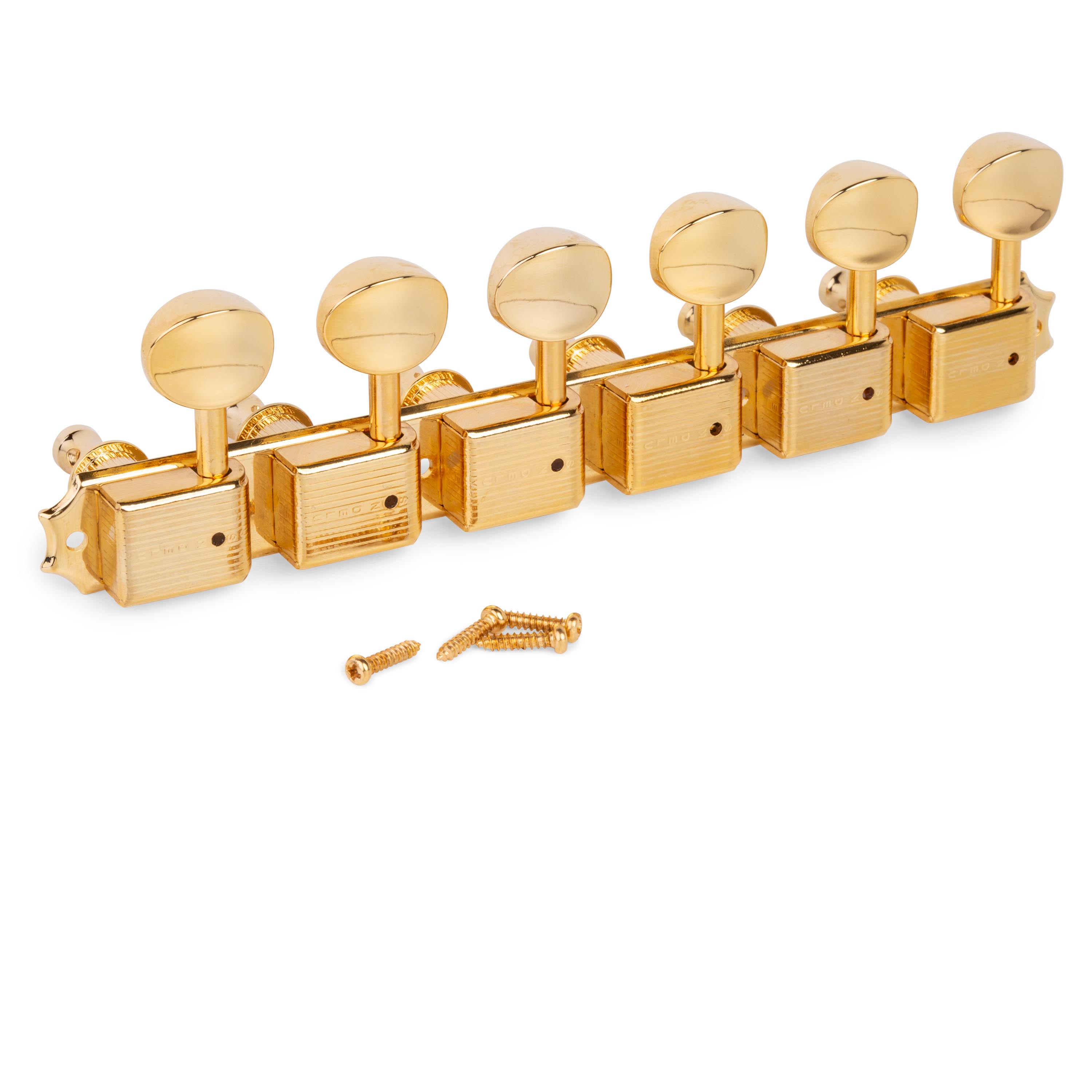 Tuners Kluson 6-on-Plate de la série Deluxe à gauche, simple ligne Tuners Kluson 6-on-Plate de la série Deluxe à gauche, simple ligne