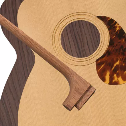  Kit de guitare acoustique StewMac OM, col en queue d’aronde, haut torréfié, dos et côtés en bois de rose indien