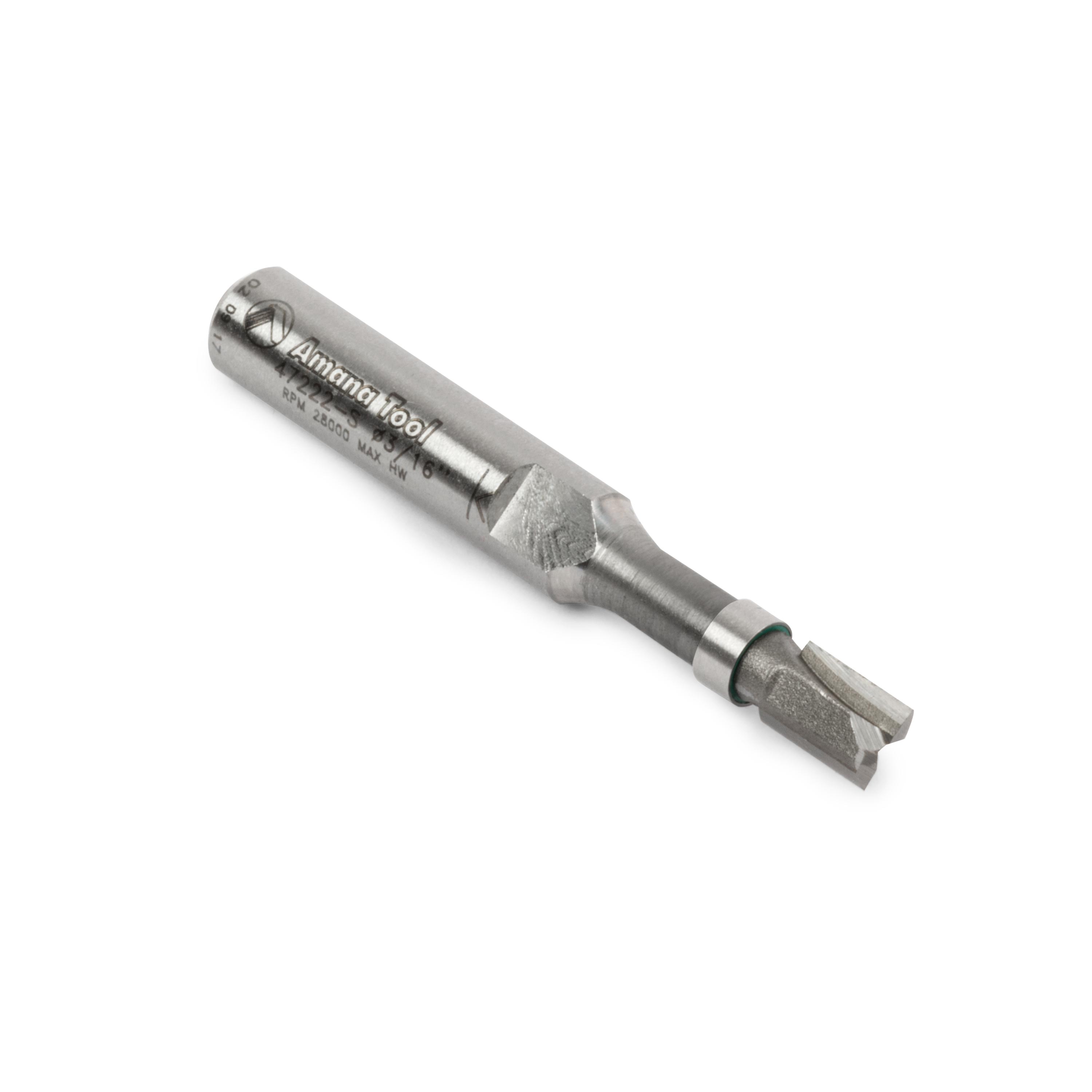 Amana Tool Miniature Ball Bearing Router Bits, 1/4" Shank, 3/16" dia x 1/4" height