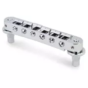 Pont Tune-o-matic en aluminium TonePros TP6A avec pelle en laiton, chrome