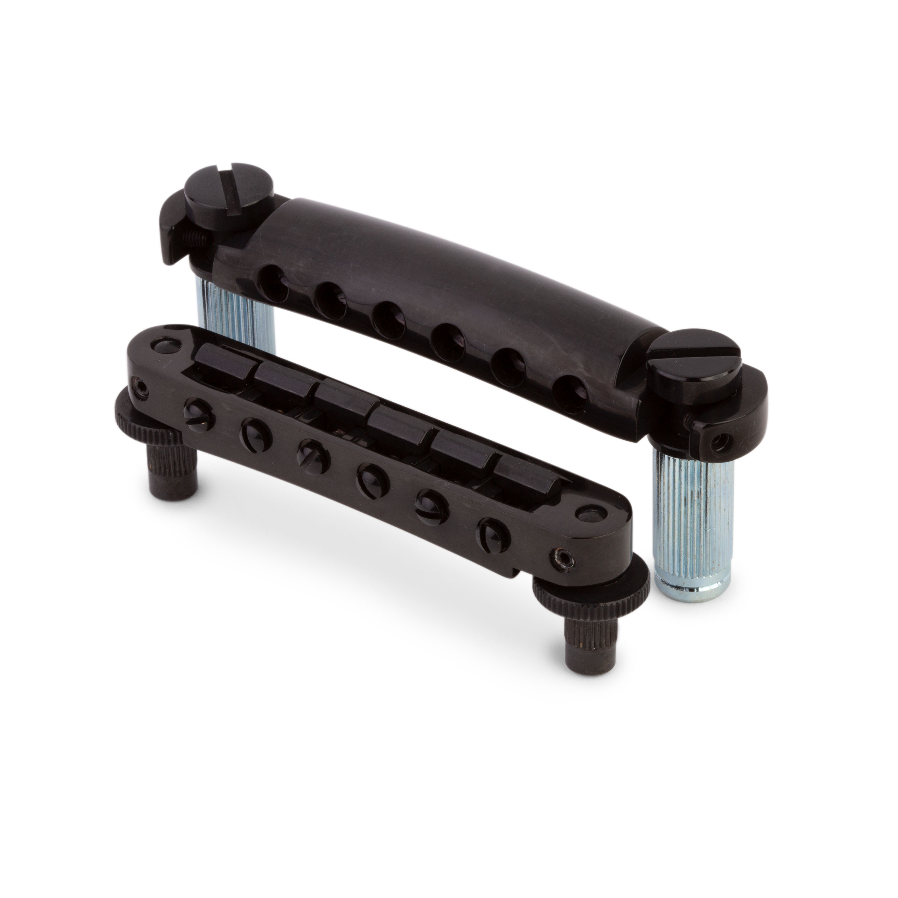 Ensemble pont et pièce arrière TonePros LPS02 Tune-o-matic, noir, sans encoche