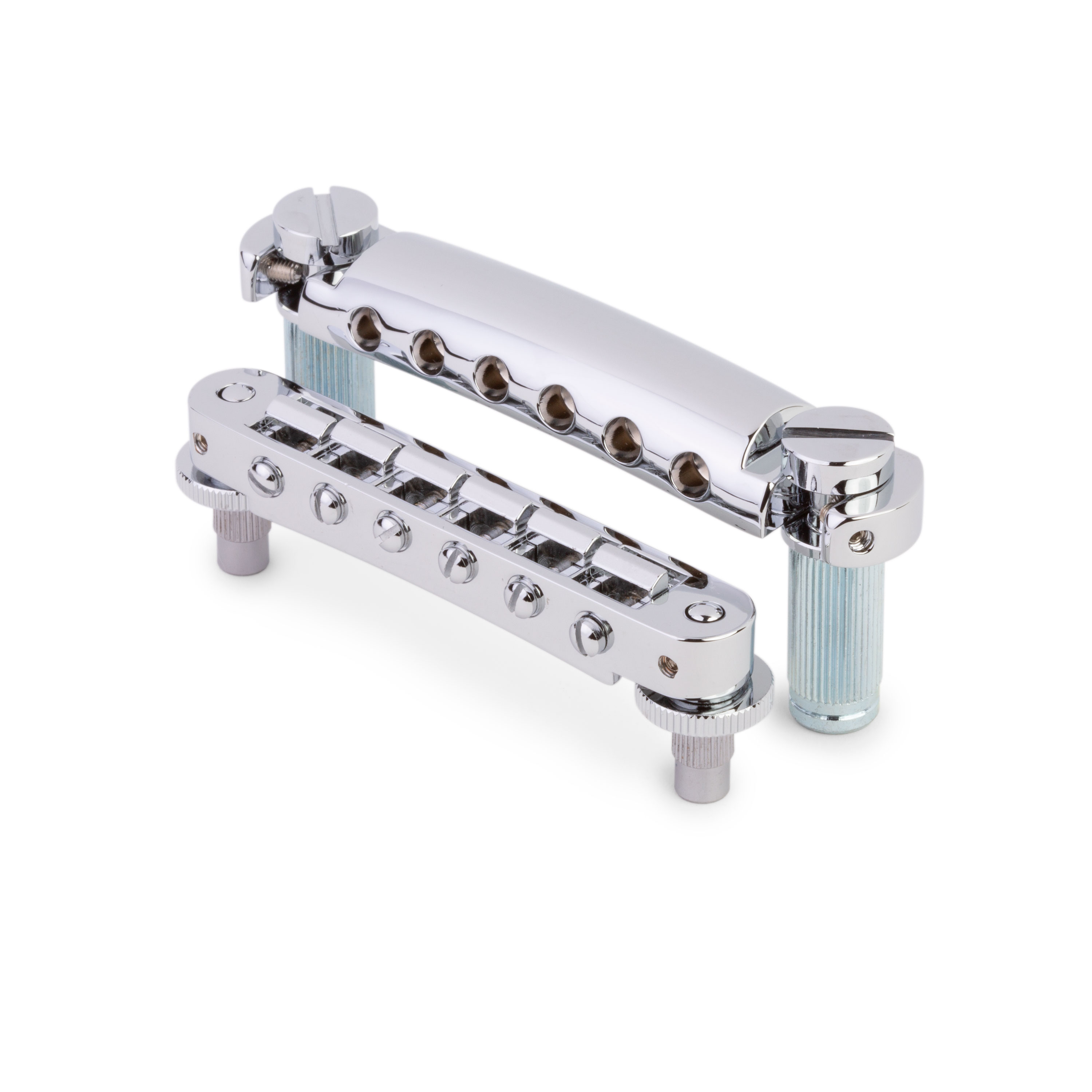 Ensemble pont et pièce d’appui TonePros LPS02 Tune-o-matic, chrome, sans encoche