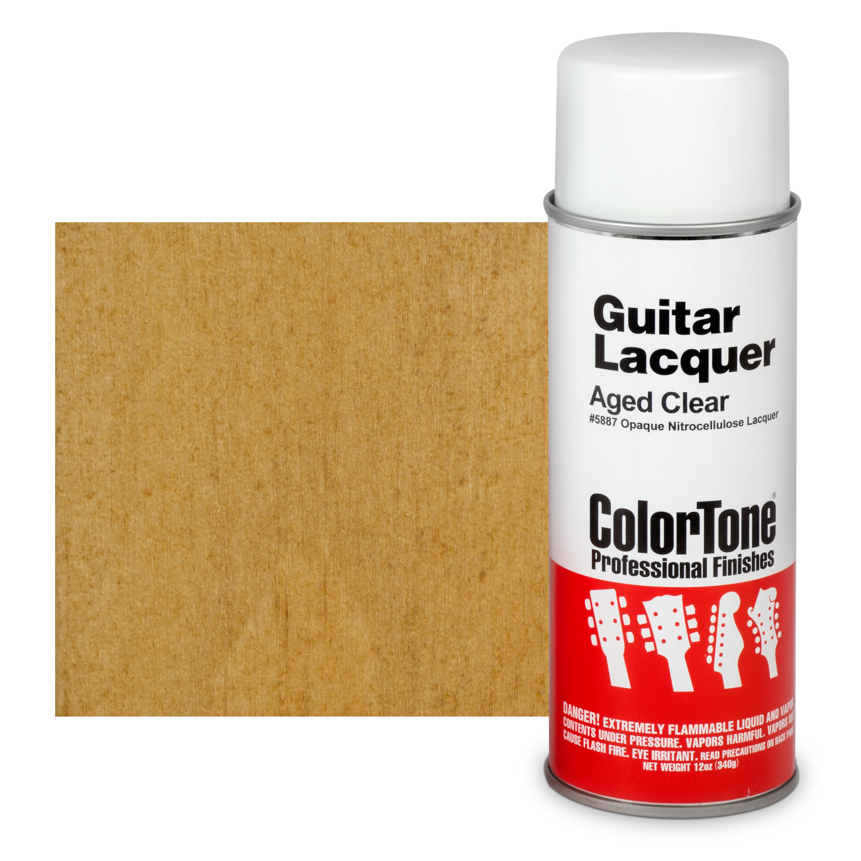 Laque ColorTone en aérosol pour guitares, Transparente aspect vieilli