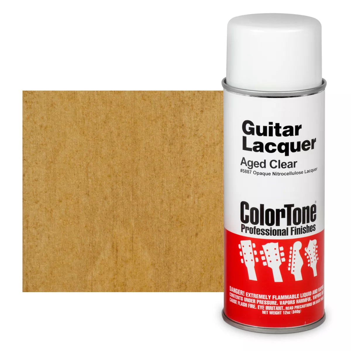 Laque ColorTone en aérosol pour guitares, Transparente aspect vieilli Laque ColorTone en aérosol pour guitares, Transparente aspect vieilli