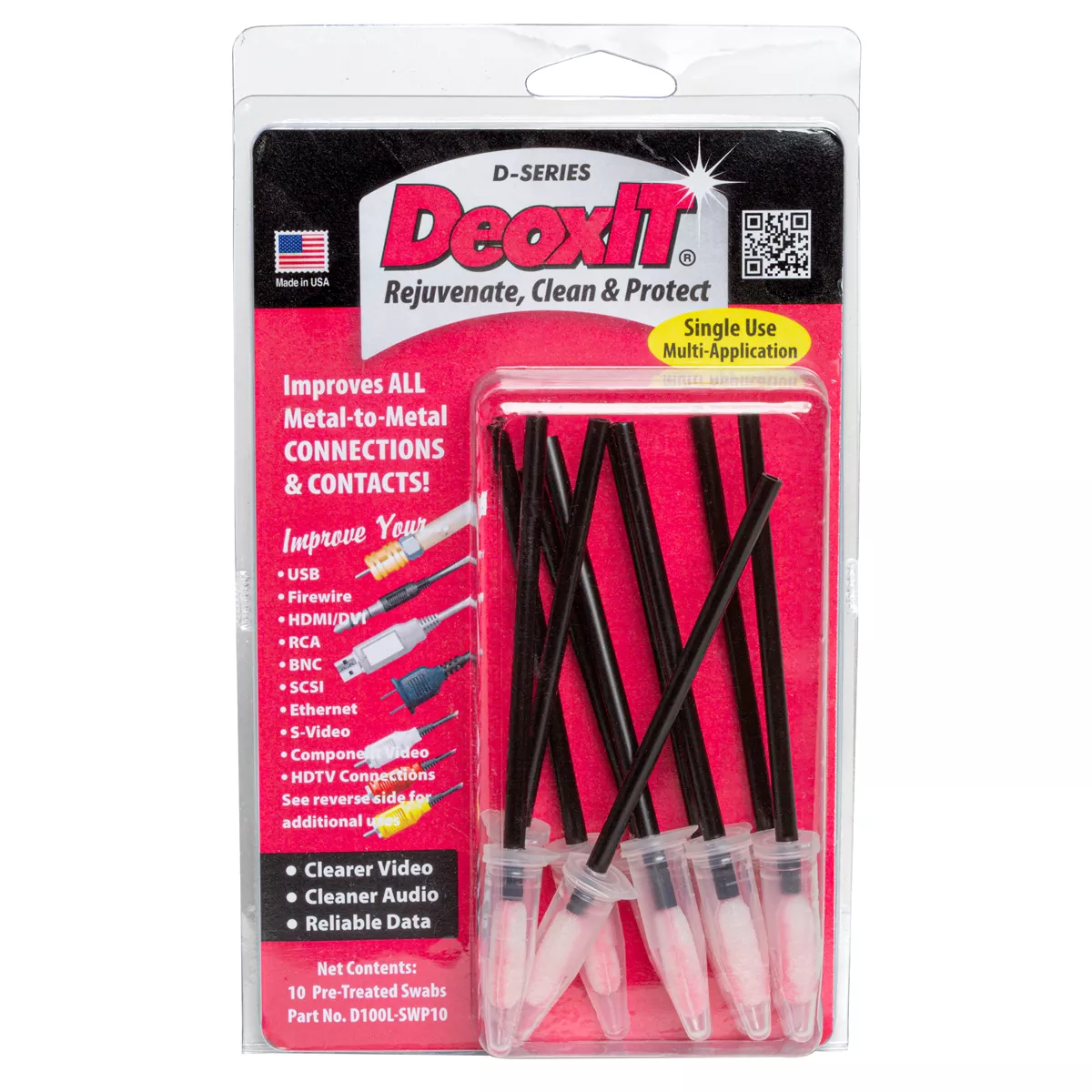 Écouvillons prétraités CAIG DeoxIT - Paquet de 10 Écouvillons prétraités CAIG DeoxIT - Paquet de 10