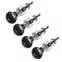 Piquets de réglage Rickard Cyclone High Ratio pour Banjo avec boutons noirs, lot de 4, nickel Piquets de réglage Rickard Cyclone High Ratio pour Banjo avec boutons noirs, lot de 4, nickel