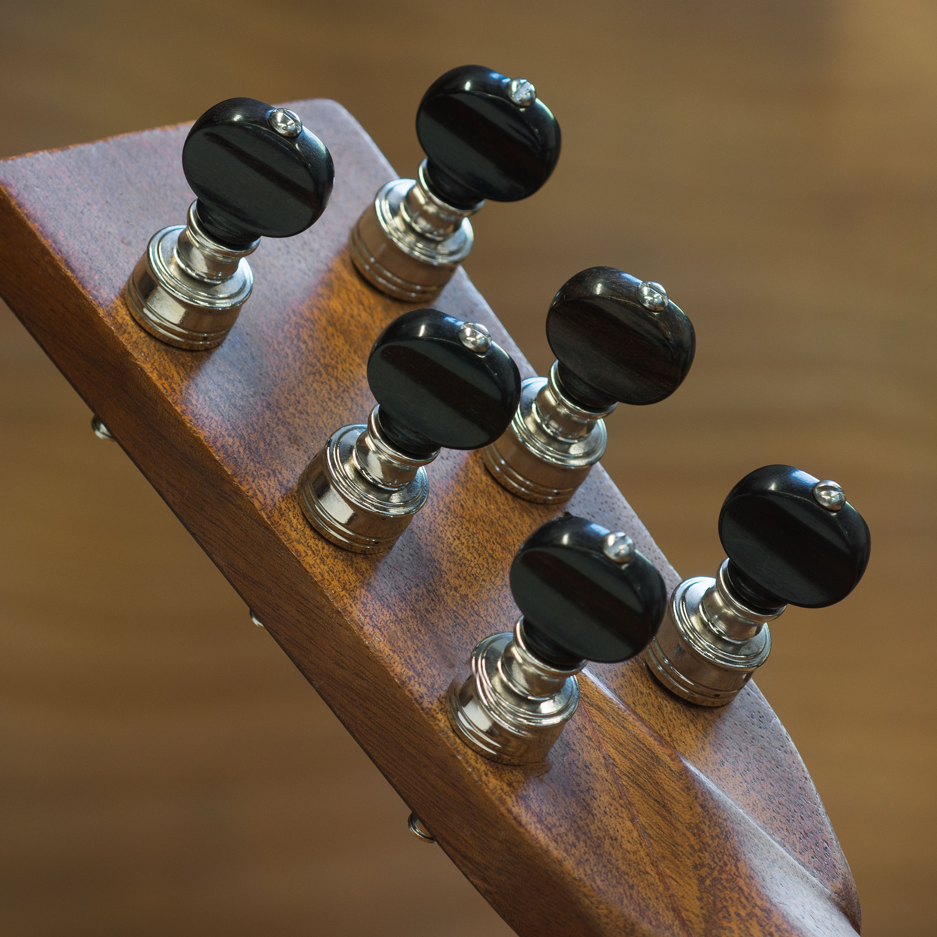 Piquets de réglage Rickard Cyclone High Ratio pour guitare avec boutons en ébène, lot de 6 Piquets de réglage Rickard Cyclone High Ratio pour guitare avec boutons en ébène, lot de 6