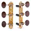 Tuners à guitare classiques Sloane avec boutons en bois de serpent et embases en feuilles, laiton brillant, rouleaux noirs Tuners à guitare classiques Sloane avec boutons en bois de serpent et embases en feuilles, laiton brillant, rouleaux noirs