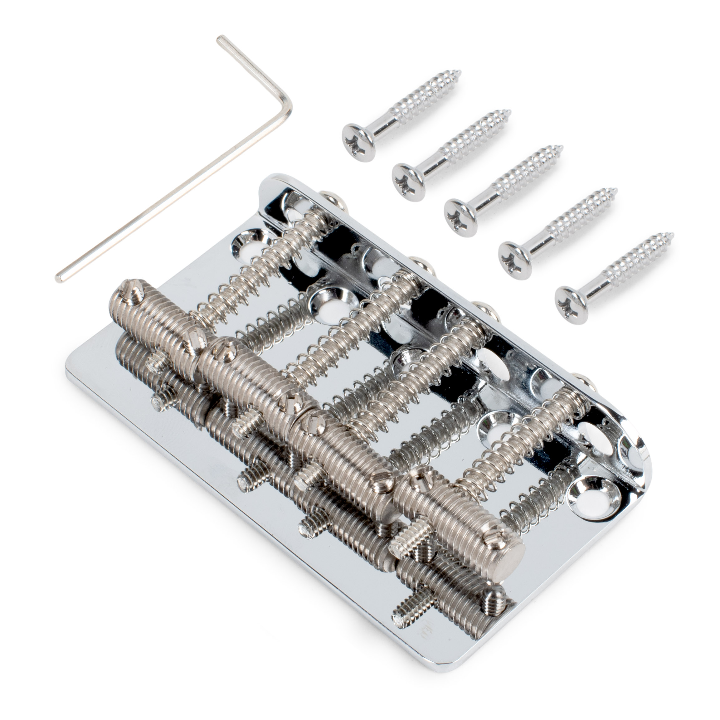 Vintage Fender-style Bass Bridge, Chrome, threaded saddles