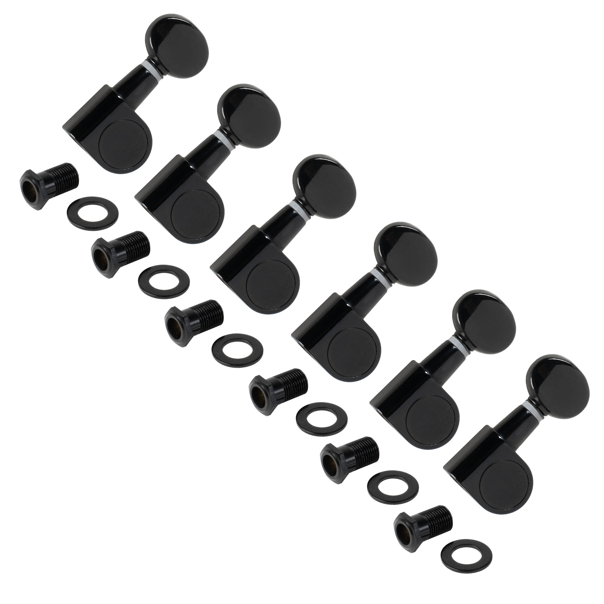 Régleurs StewMac 6-In-Line avec bouton ovale Régleurs StewMac 6-In-Line avec bouton ovale