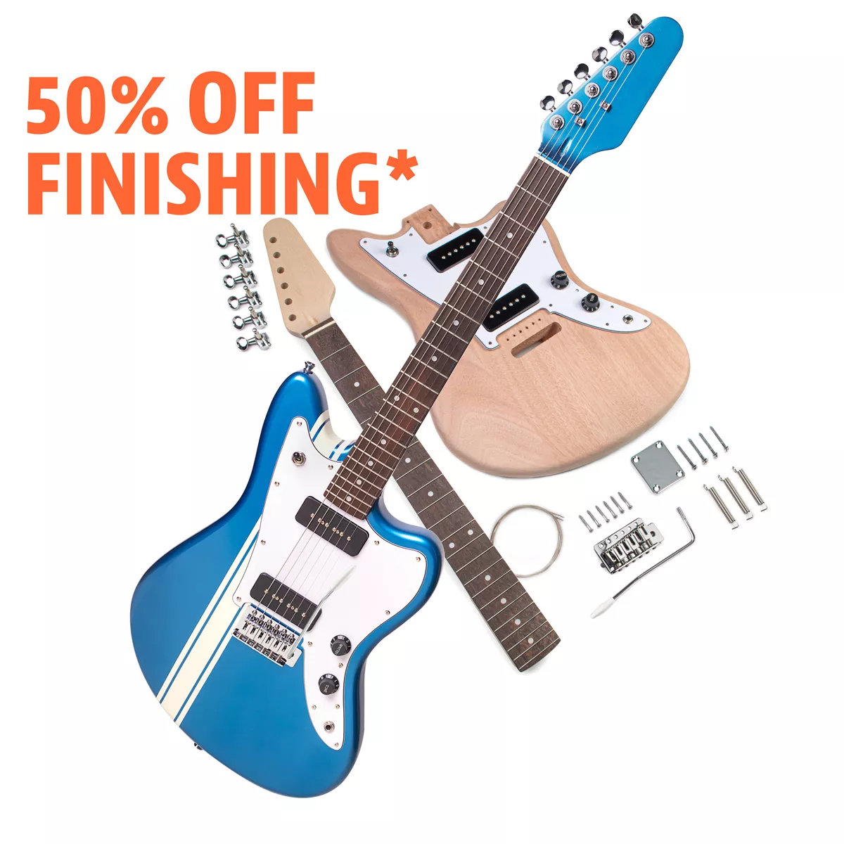 Guitare électrique type offset en kit avec vibrato Guitare électrique type offset en kit avec vibrato