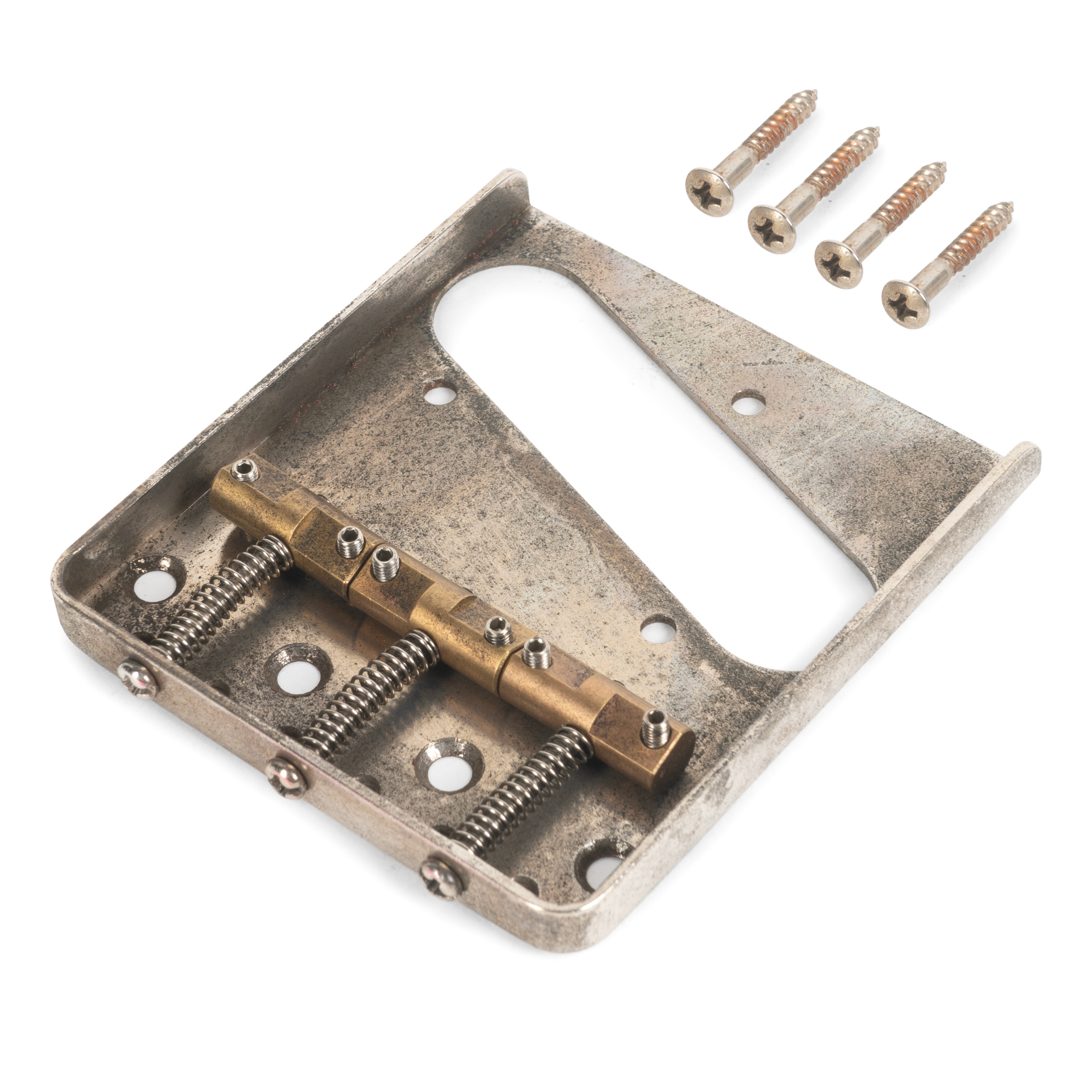 Chevalet compensé GuitarSlinger pour Telecaster vieilli stabilisé par réfrigération Chevalet compensé GuitarSlinger pour Telecaster vieilli stabilisé par réfrigération