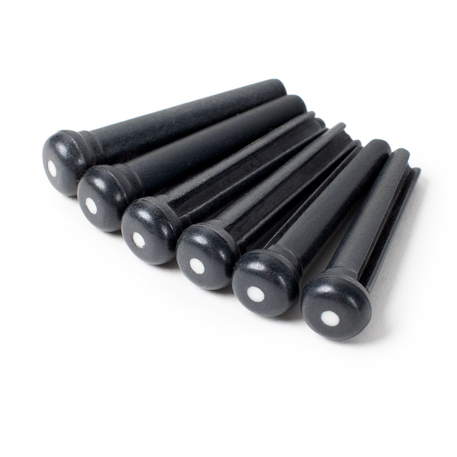 Broches de pont traditionnelles TUSQ Graph Tech, noires à pois, fendues, jeu de 6