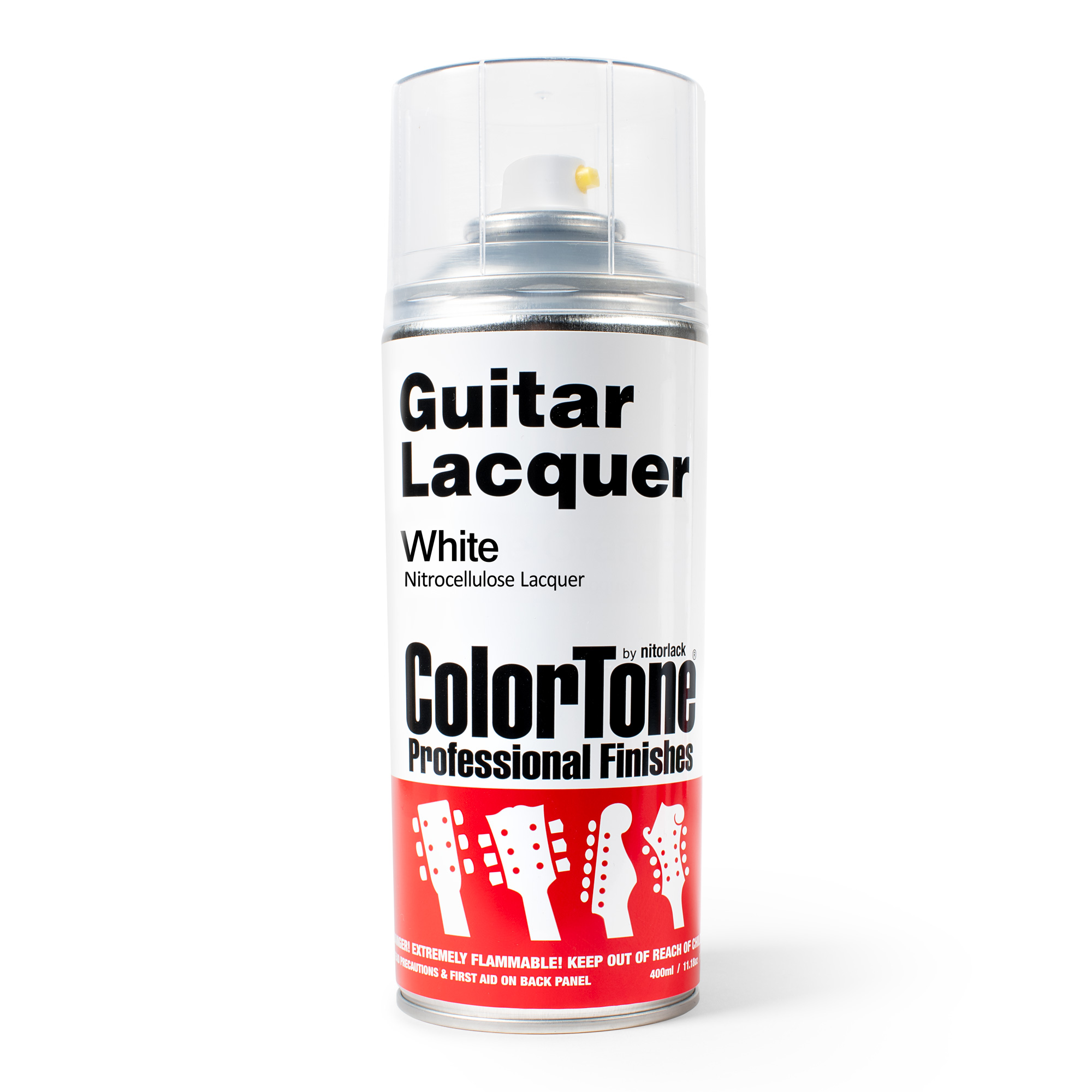 Apprêt de guitare en aérosol ton sur ton par Nitorlack, blanc