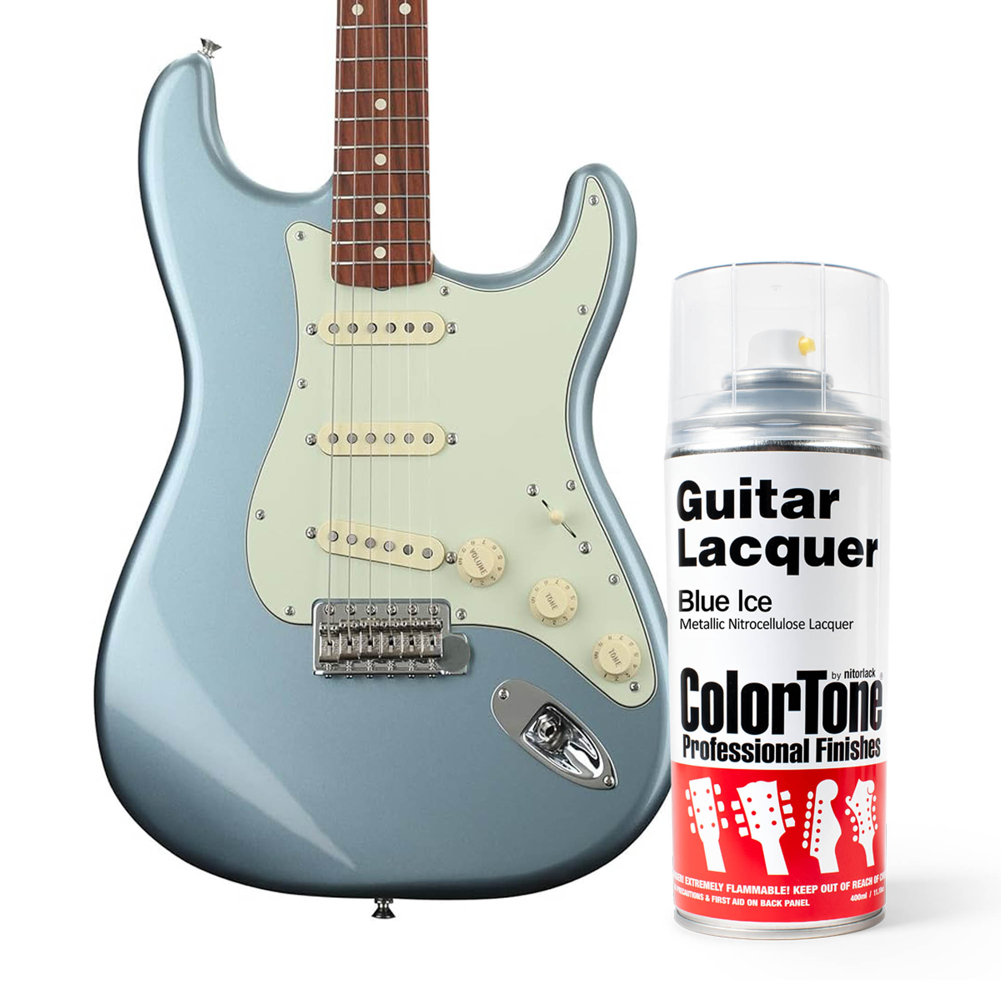 Laque ColorTone en aérosol pour guitares, Ice Blue