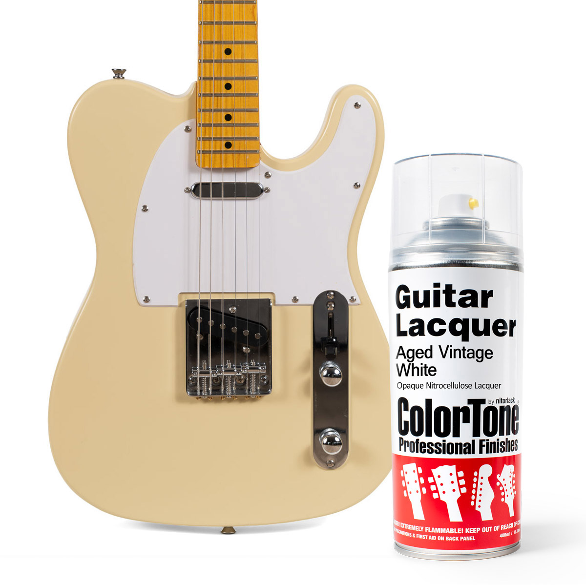 Laque ColorTone en aérosol pour guitares, Aged Vintage White Laque ColorTone en aérosol pour guitares, Aged Vintage White