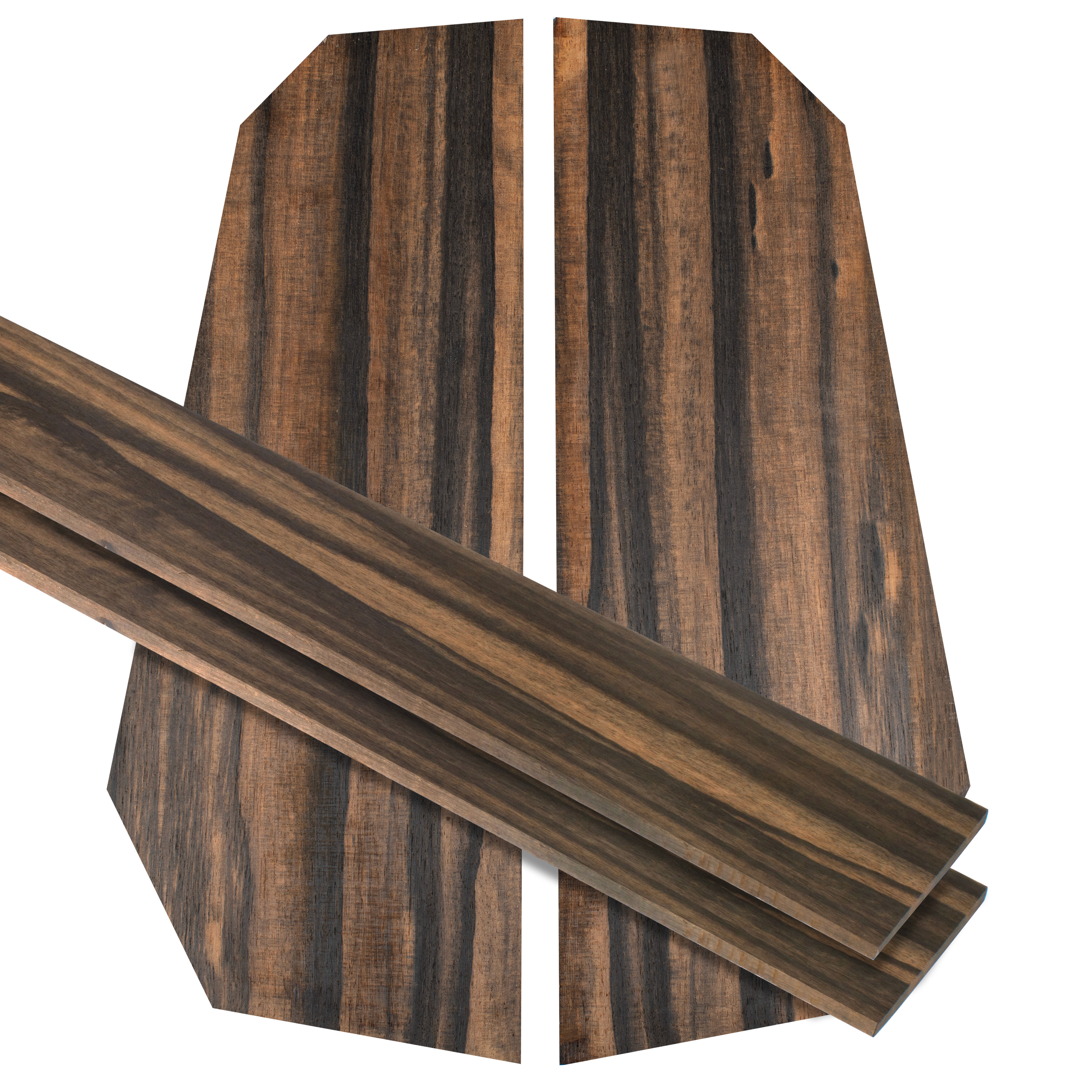 Arrière exotique ébène + paire d’éclisses pour Ukulele Arrière exotique ébène + paire d’éclisses pour Ukulele