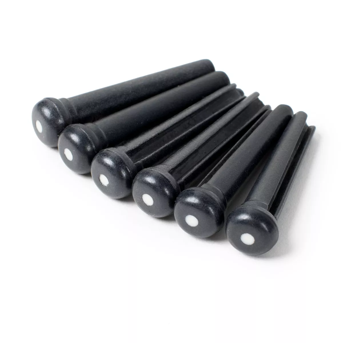 Chevilles de chevalet classiques Graph Tech en TUSQ, noires avec point blanc Chevilles de chevalet classiques Graph Tech en TUSQ, noires avec point blanc