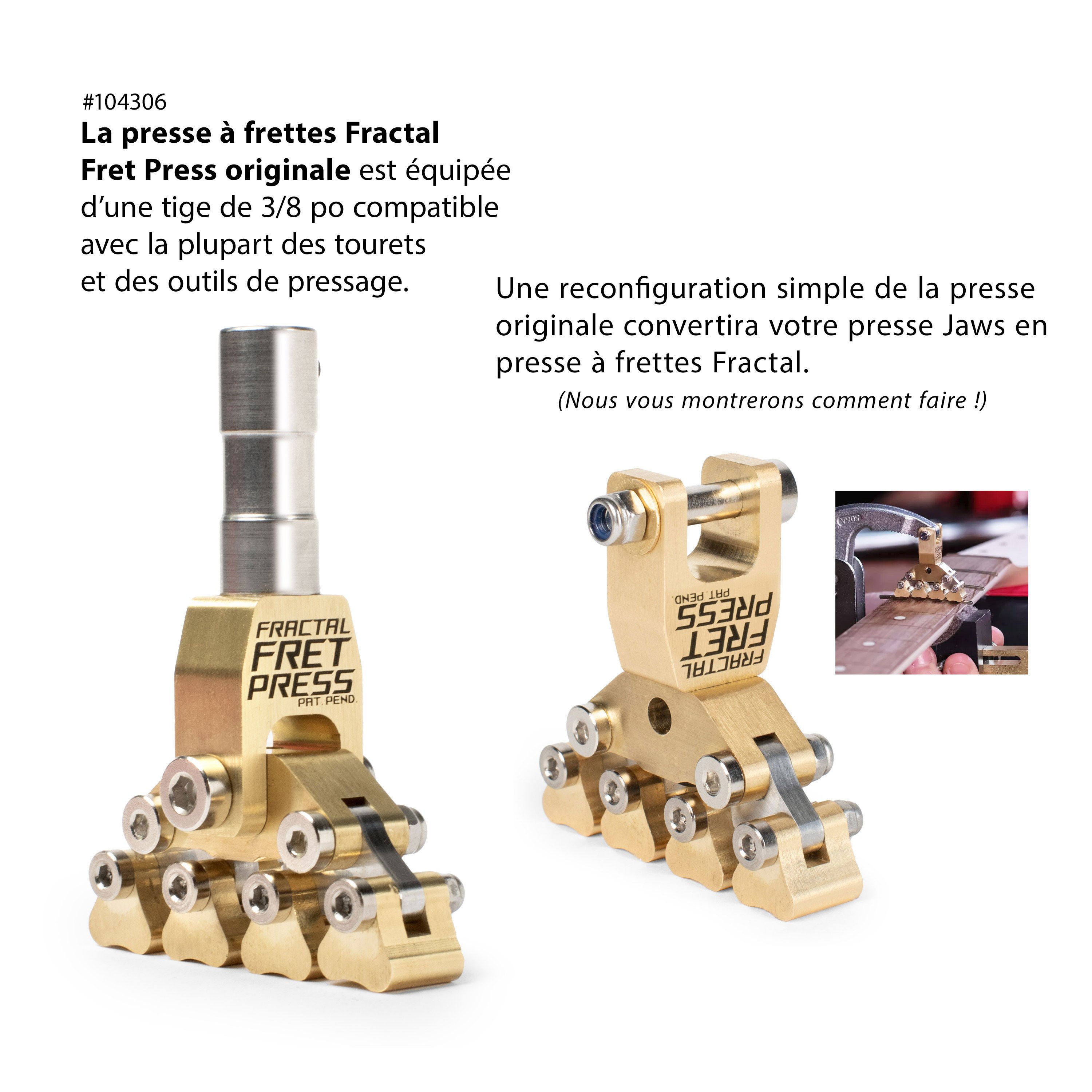 Presse à frettes Bladed Fractal Fret Press J&nbsp;Edwards