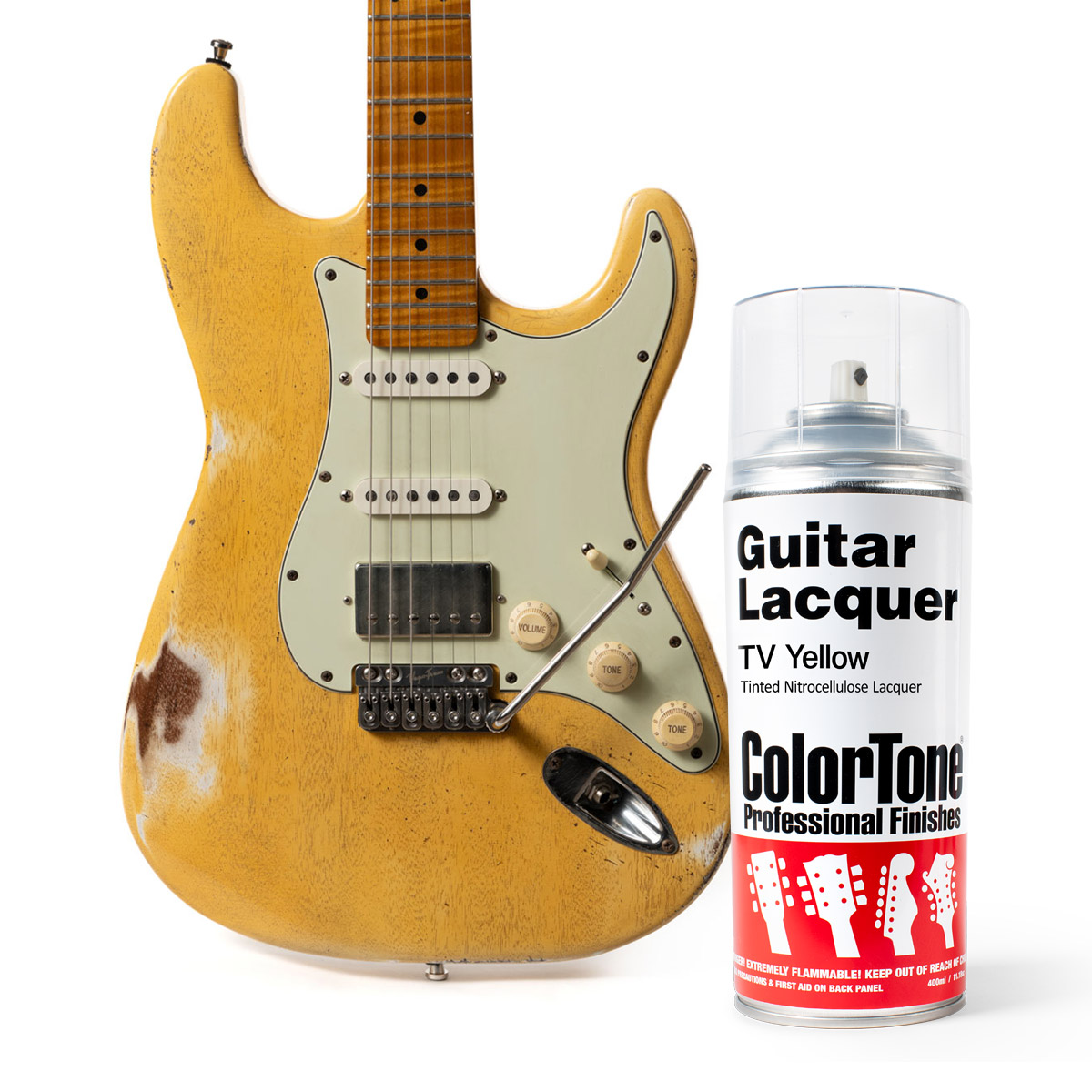 Laque ColorTone en aérosol pour guitares, TV Yellow