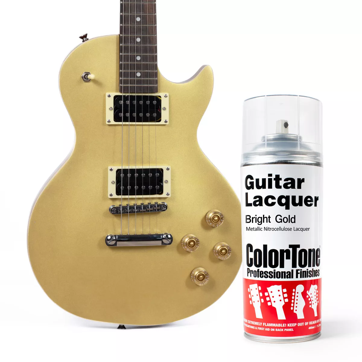 Laque ColorTone en aérosol pour guitares, Bright Gold Laque ColorTone en aérosol pour guitares, Bright Gold