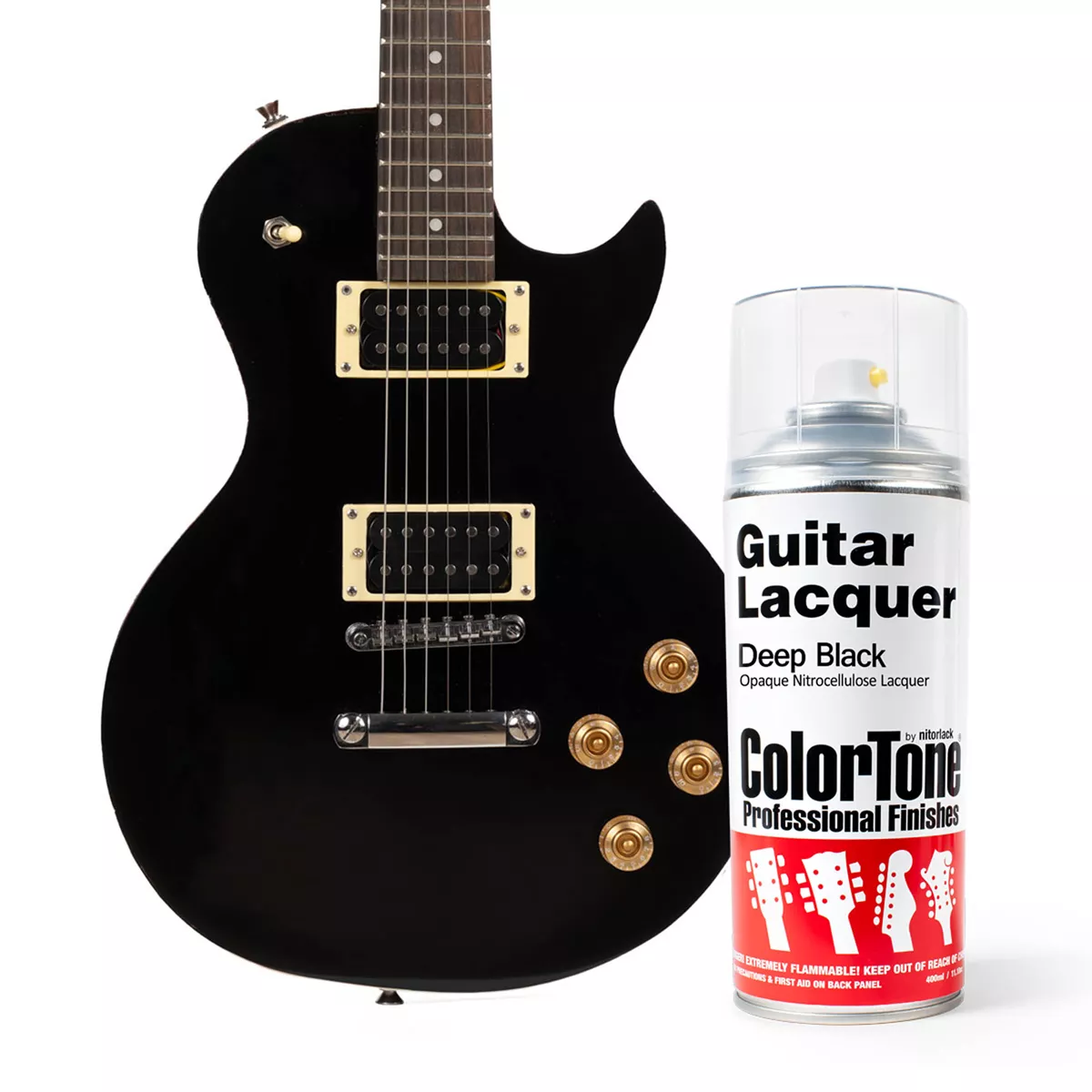 Laque ColorTone en aérosol pour guitares, Deep Black Laque ColorTone en aérosol pour guitares, Deep Black