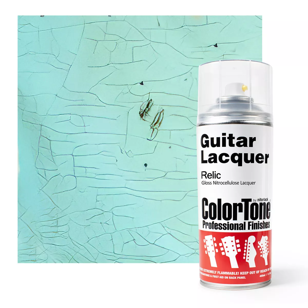 Laque de guitare aux aérosols ton sur ton, relique Laque de guitare aux aérosols ton sur ton, relique