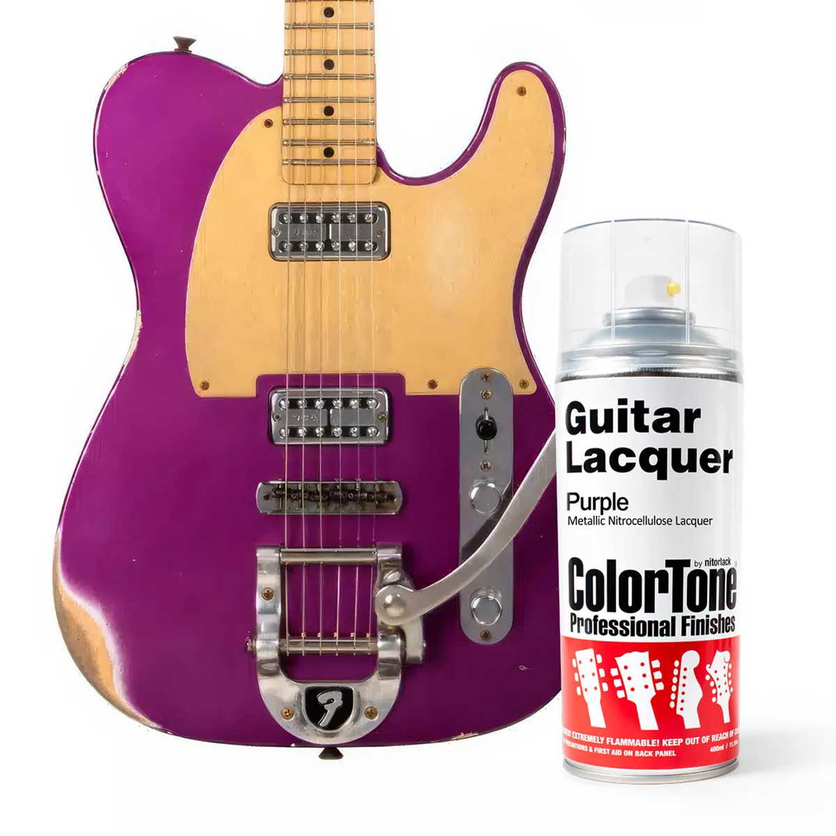 Laque ColorTone en aérosol pour guitares, Mauve Laque ColorTone en aérosol pour guitares, Mauve