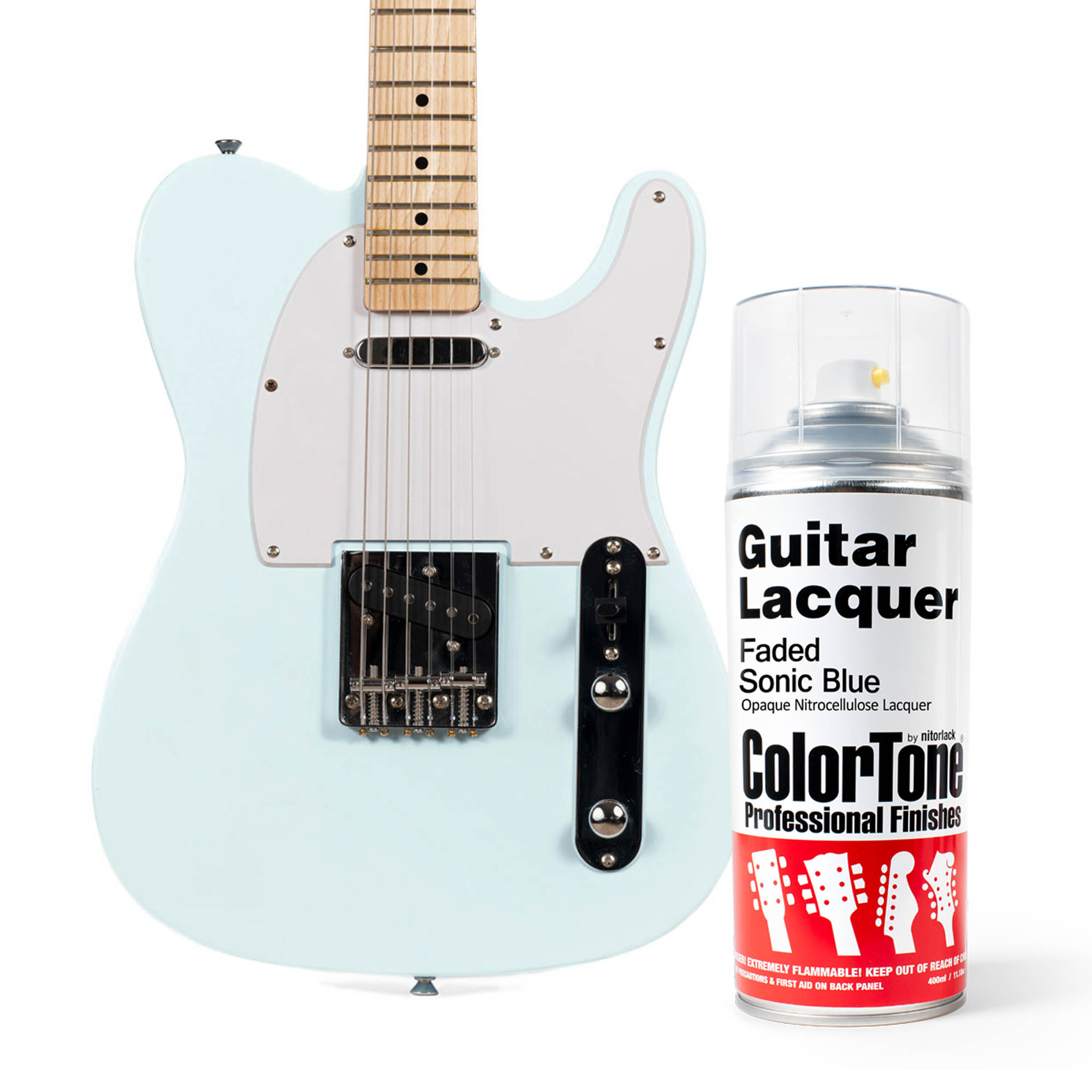 Laque ColorTone en aérosol pour guitares, Faded Sonic Blue
